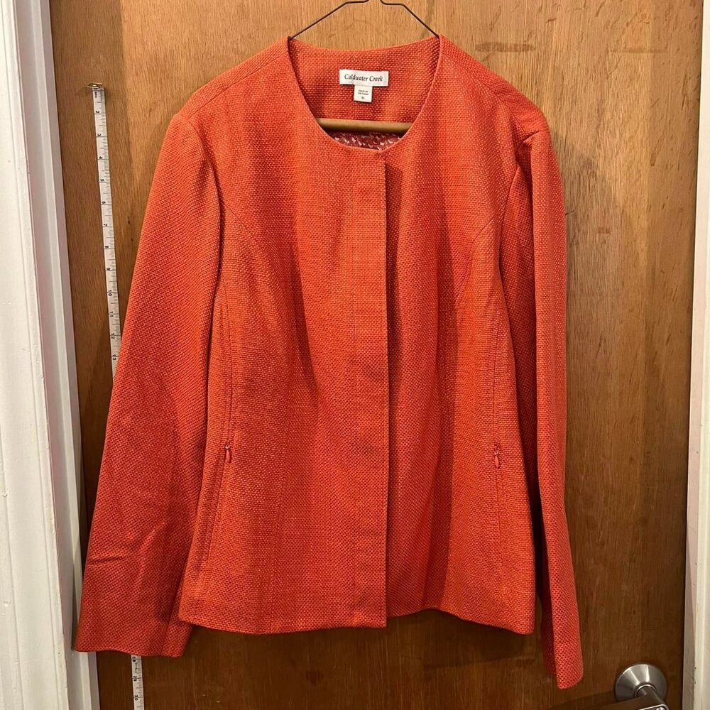 🐻Size 16 - Coldwater Creek - Pumpkin Orange Dress Jacket